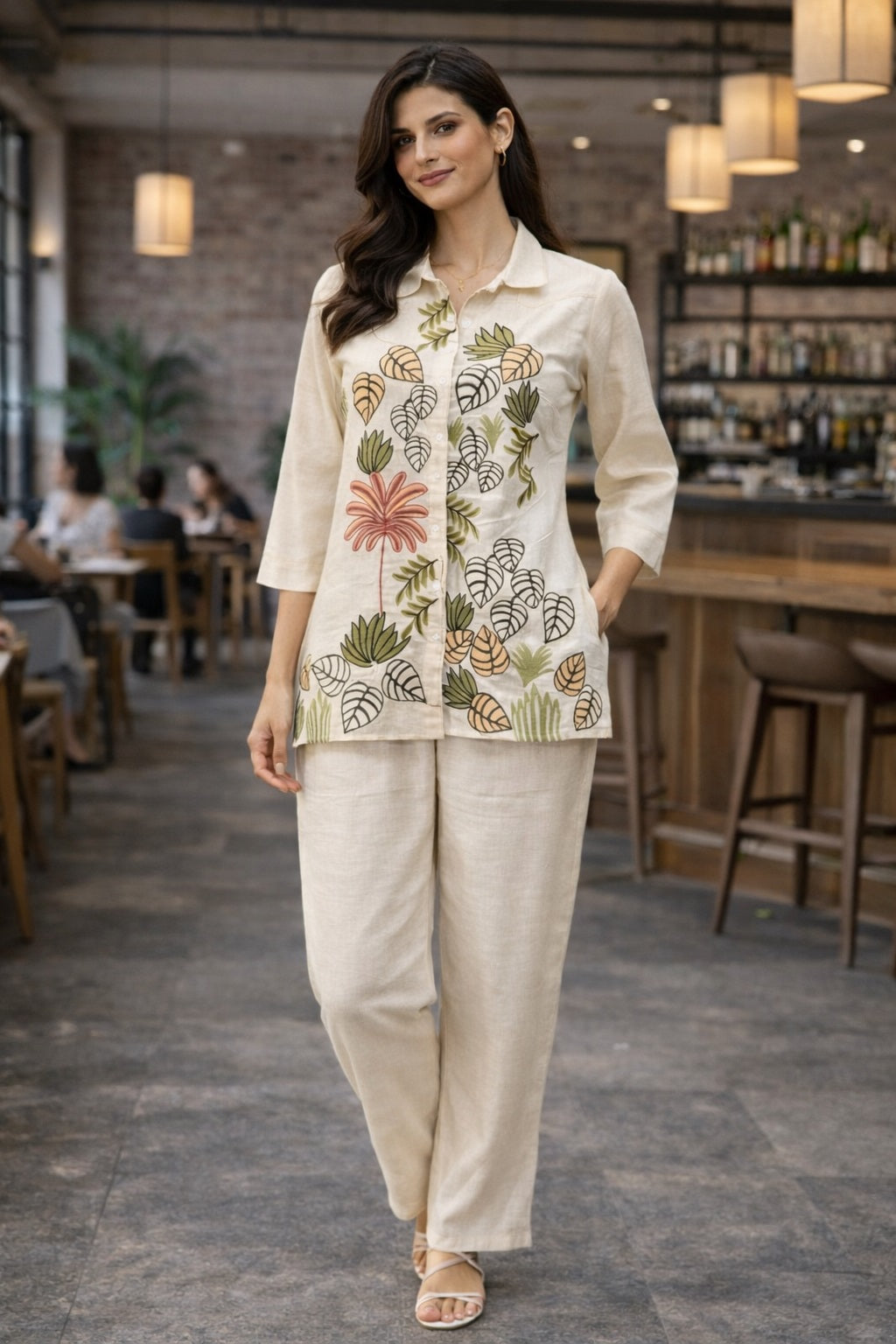Women's Embroidery Multi Thread WorkCo-ord Set