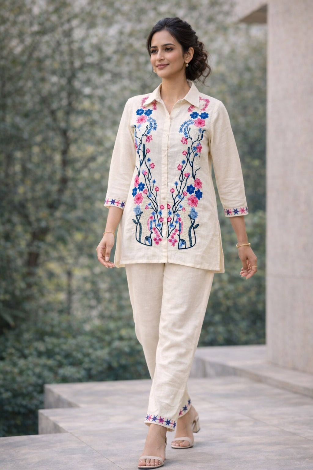 Woman Embroidery Multi Thread Work