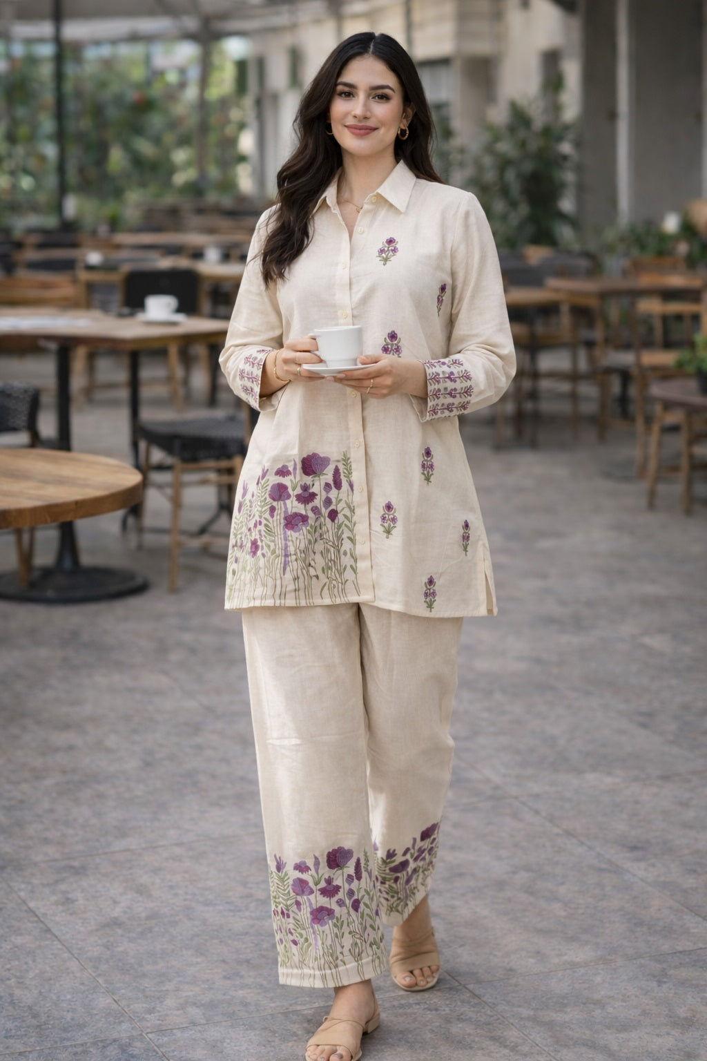 Woman  Embroidery Multi Thread Work