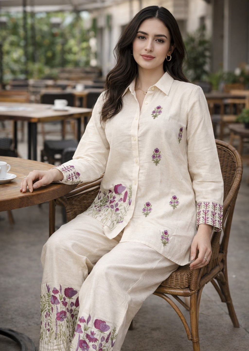 Woman  Embroidery Multi Thread Work