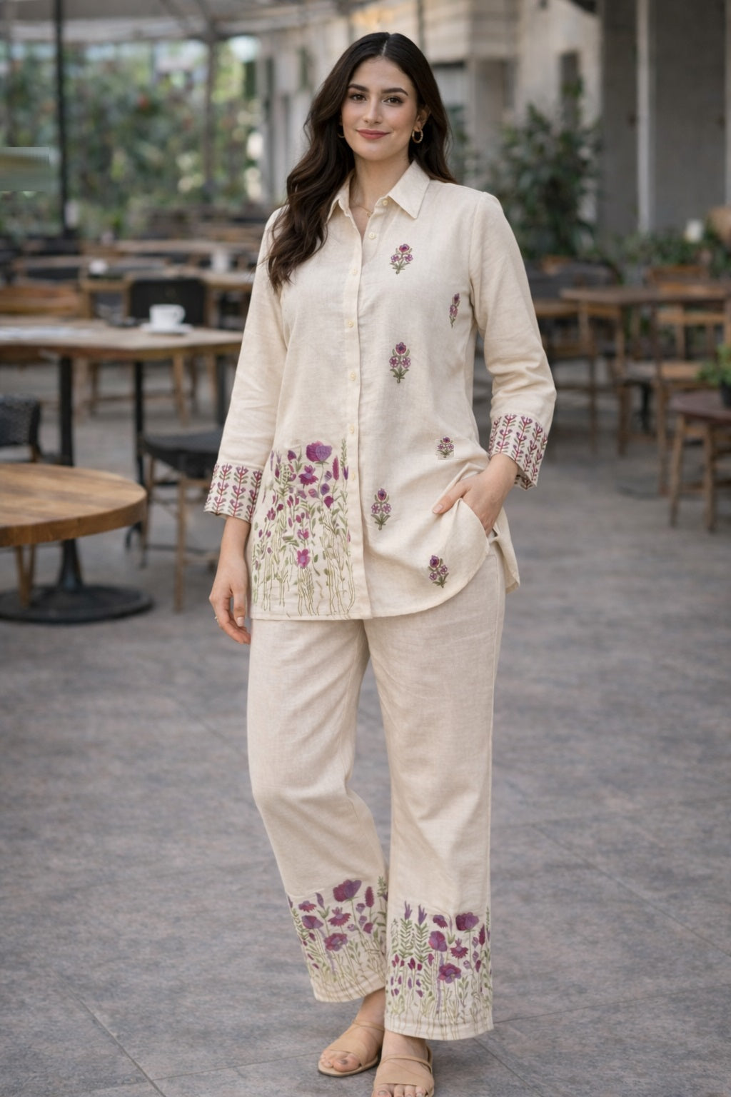 Woman  Embroidery Multi Thread Work