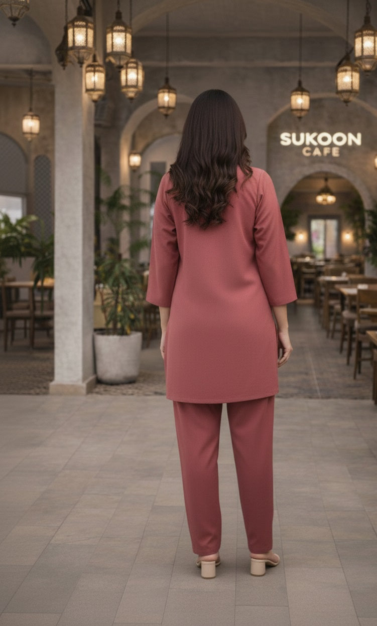 Women Embroidery Multi Thread Work Co-ord Set