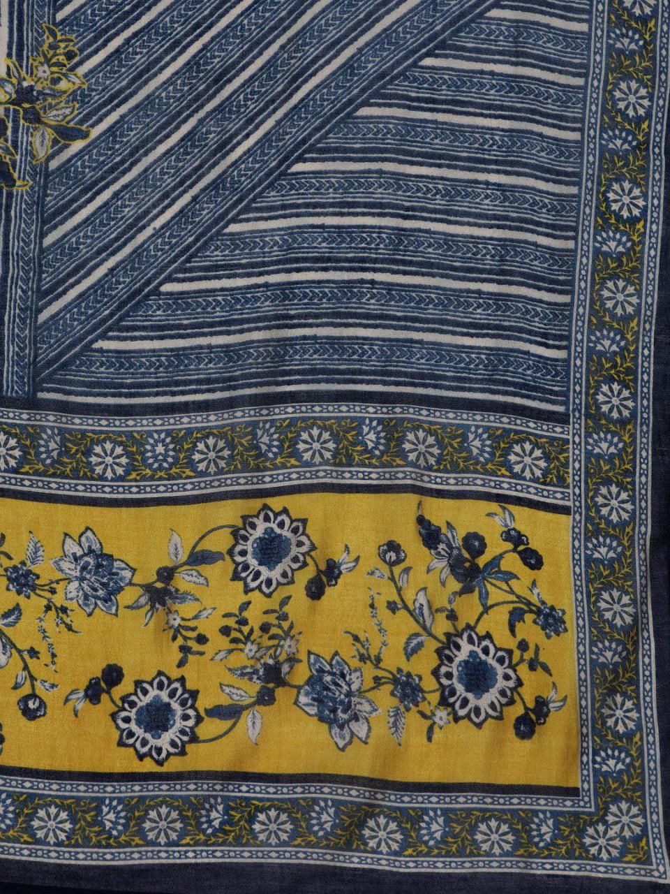 Women Floral Printed Regular Sequinned Chanderi Silk