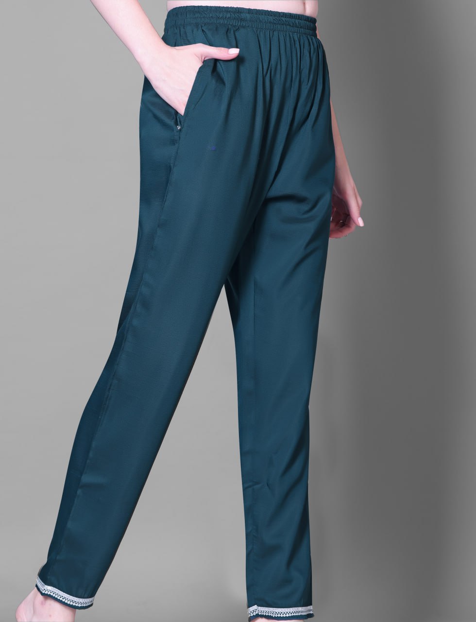 Women's Silk Blend Embroidered  Kurti With Pant Dupatta Set