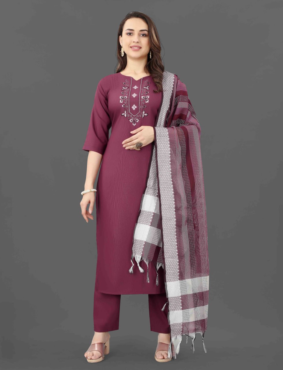 fashionpik Designer Cotton Kurti Bottom With Dupatta